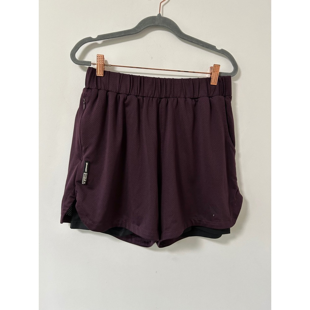 YoungLA Immortal 2-in-1 Gym Shorts Mens X-Large Purple Mesh Compression Liner XL